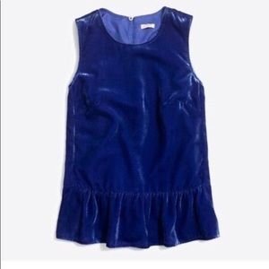 J. Crew Velvet Peplum Top